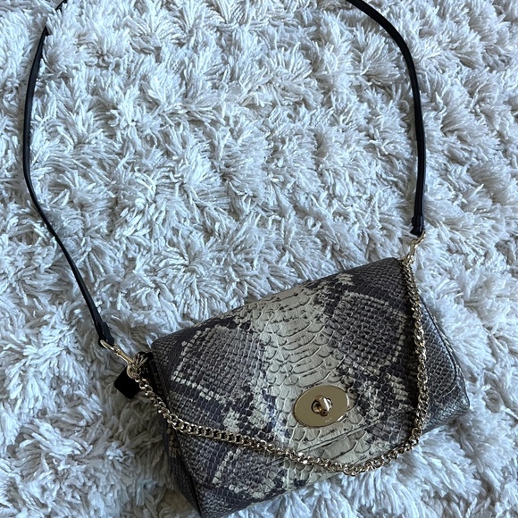 Coach Python-embossed Mini Ruby Crossbody Handbag/Clutch with Gold Chain - Picture 2 of 8